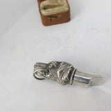 Sterling Silver Retriever Shaped Dog Whistle Working Order Vintage c1970