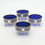 George III Sterling Silver Salt Cellar Set on Cloven Feet Antique 1776 London