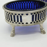 George III Sterling Silver Salt Cellar Set on Cloven Feet Antique 1776 London