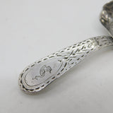 George III Sterling Silver Peacock Crest Tea Caddy Spoon Antique 1793 London