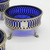 George III Sterling Silver Salt Cellar Set on Cloven Feet Antique 1776 London
