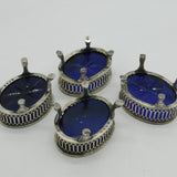 George III Sterling Silver Salt Cellar Set on Cloven Feet Antique 1776 London