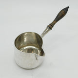 George III Sterling Silver Wooden Handle Brandy Pan Antique 1809 London
