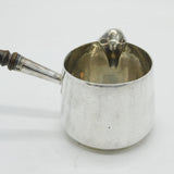 George III Sterling Silver Wooden Handle Brandy Pan Antique 1809 London