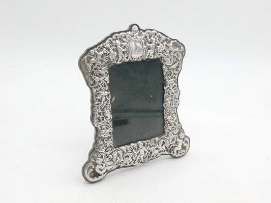 Sterling Silver Art Nouveau Cherub Pattern Picture Frame Vintage 1972 Birmingham