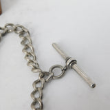 Victorian Sterling Silver Graduating Albert Watch Chain 1888 Birmingham Antique
