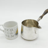 George III Sterling Silver Wooden Handle Brandy Pan Antique 1809 London