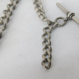 Victorian Sterling Silver Graduating Albert Watch Chain 1888 Birmingham Antique