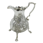 George II Sterling Silver Floral Embossed Cream Jug Antique 1753 London