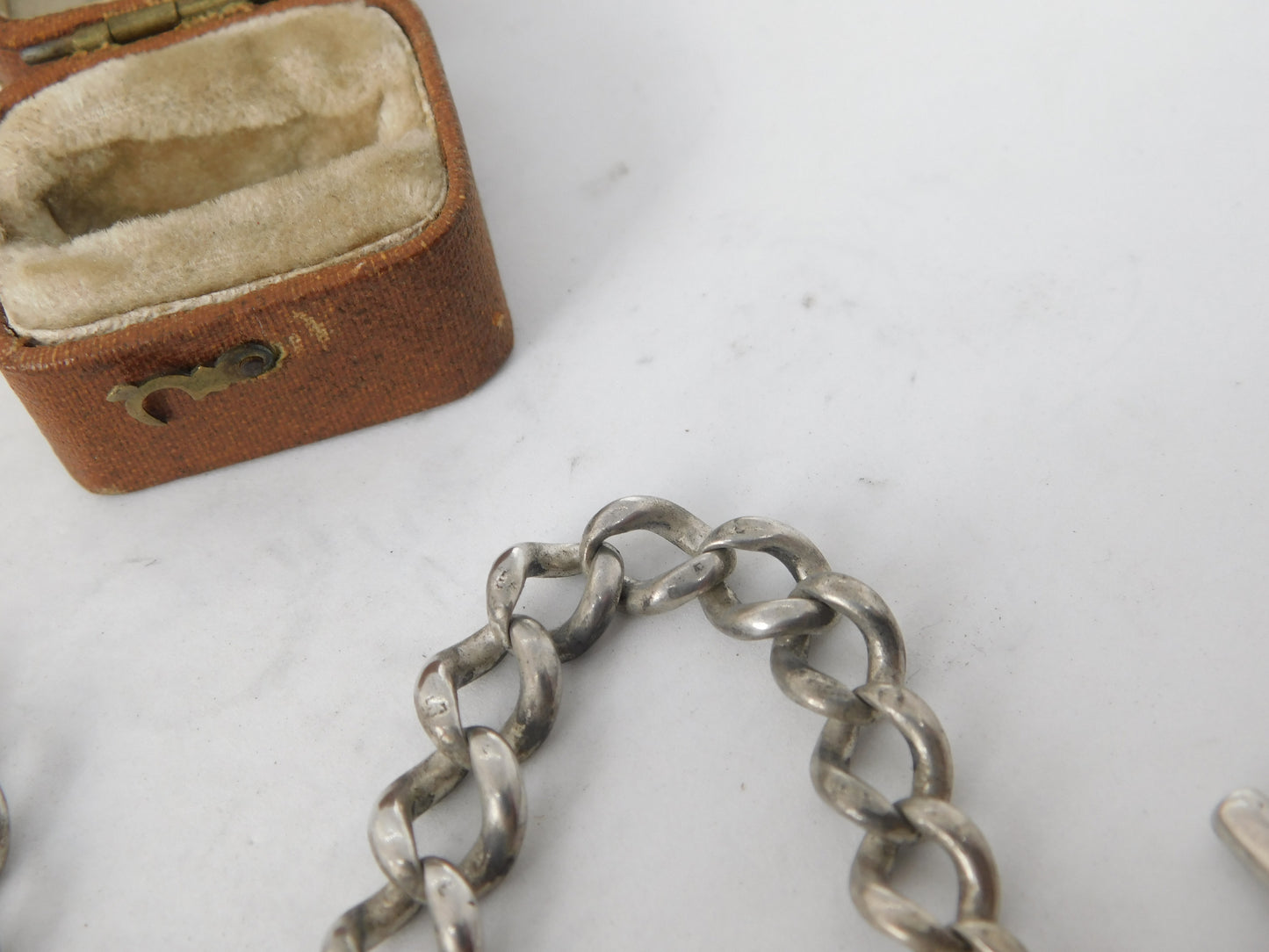 Victorian Sterling Silver Graduating Albert Watch Chain 1888 Birmingham Antique