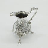 George II Sterling Silver Floral Embossed Cream Jug Antique 1753 London