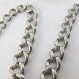 Victorian Sterling Silver Graduating Albert Watch Chain 1888 Birmingham Antique