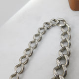 Victorian Sterling Silver Graduating Albert Watch Chain 1888 Birmingham Antique