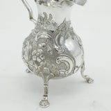 George II Sterling Silver Floral Embossed Cream Jug Antique 1753 London