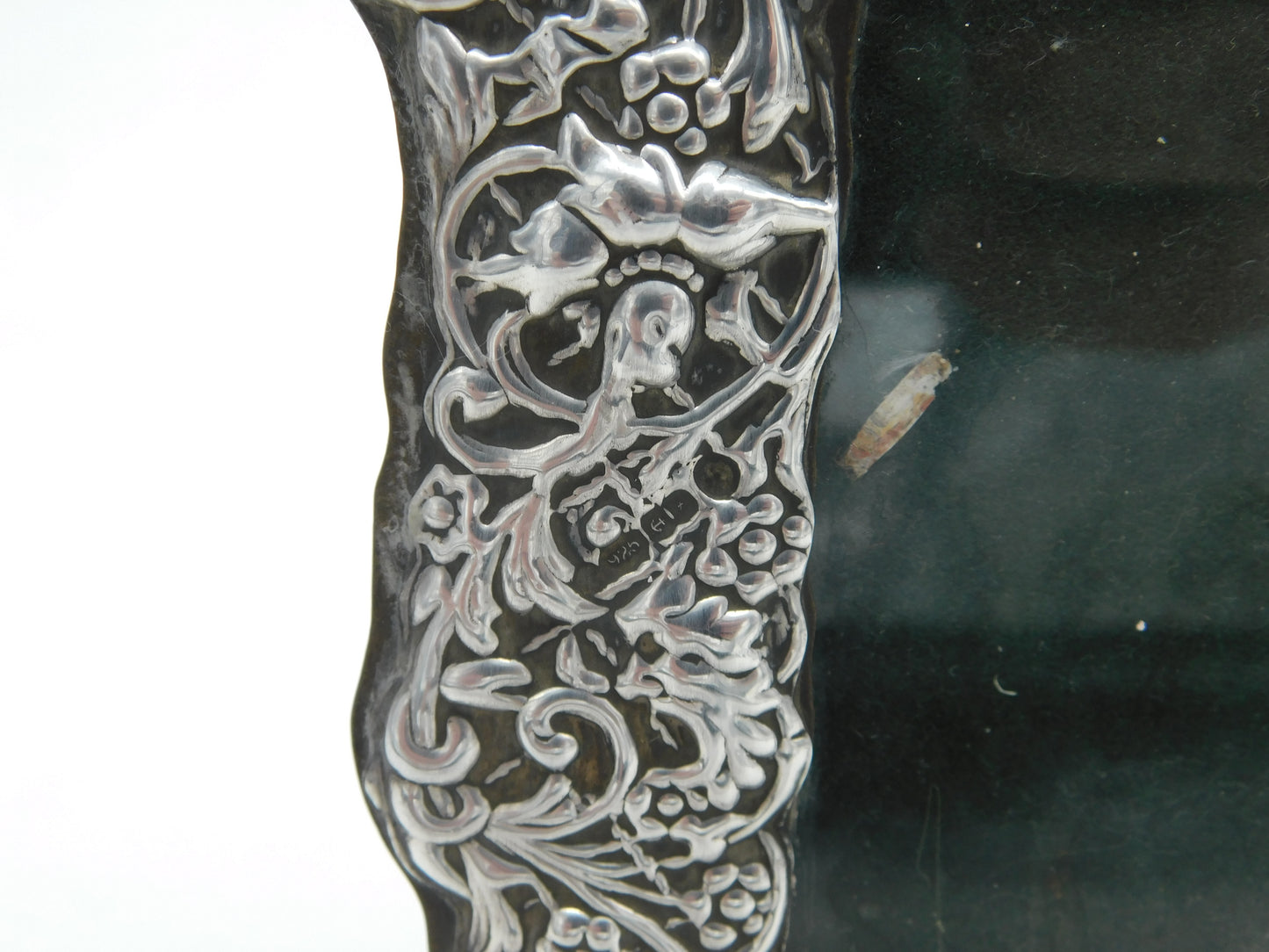 Sterling Silver Art Nouveau Cherub Pattern Picture Frame Vintage 1972 Birmingham