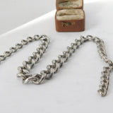 Victorian Sterling Silver Graduating Albert Watch Chain 1888 Birmingham Antique