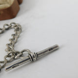 Victorian Sterling Silver Graduating Albert Watch Chain 1888 Birmingham Antique