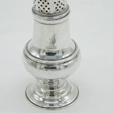 George II Sterling Silver Crested Muffineer Sugar Caster Antique 1758 London