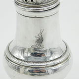 George II Sterling Silver Crested Muffineer Sugar Caster Antique 1758 London