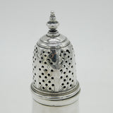 George II Sterling Silver Crested Muffineer Sugar Caster Antique 1758 London