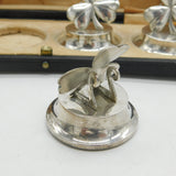 Edwardian Boxed Sterling Silver Lucky Shamrock Place Setting Set Antique 1910