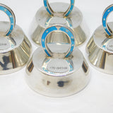Sterling Silver & Blue Enamel Horseshoe Menu or Place Settings Antique Art Deco