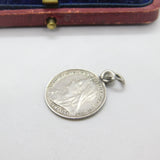 Victorian Sterling Silver 'Uncle' Love Token Threepence Coin Charm Antique c1880