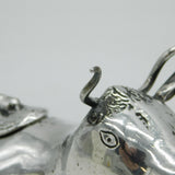 19th Century Dutch Sterling Silver Cow Creamer Jug Antique c1860
