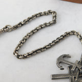 Victorian Sterling Silver Albertina Watch Chain Inc Tassel, Fob, Charms Antique