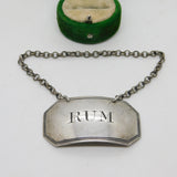 George III Sterling Silver Rum Decanter Label Antique c1780 Susannah Barker