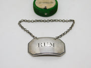 George III Sterling Silver Rum Decanter Label Antique c1780 Susannah Barker