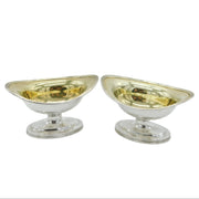 George III Pair of Sterling Silver Pedestal Salt Cellars Antique 1800 London