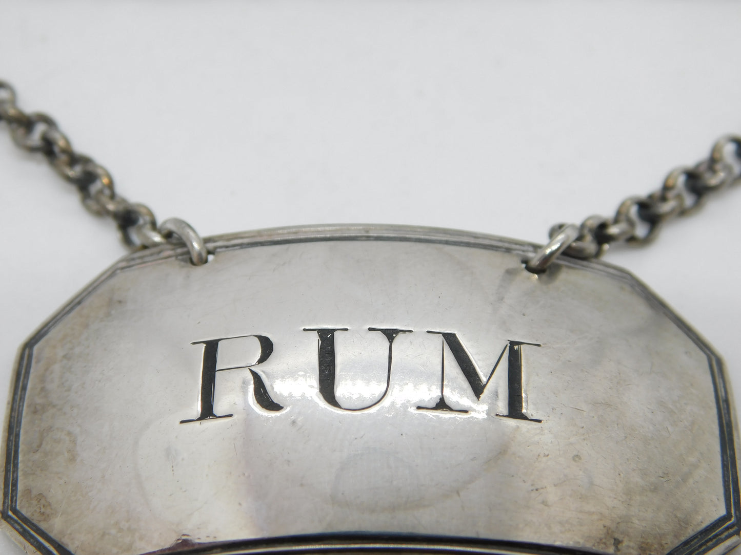 George III Sterling Silver Rum Decanter Label Antique c1780 Susannah Barker