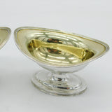 George III Pair of Sterling Silver Pedestal Salt Cellars Antique 1800 London