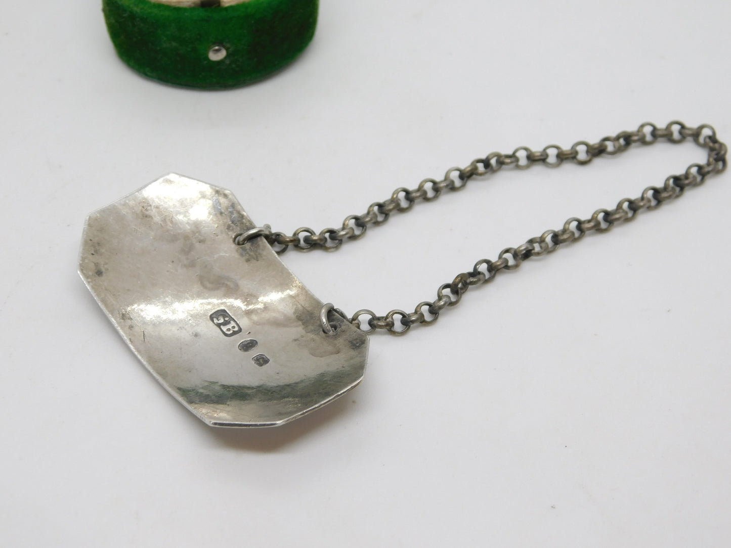 George III Sterling Silver Rum Decanter Label Antique c1780 Susannah Barker