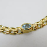 9ct Yellow Gold Multi-Gem Set Bracelet Vintage 1999 Birmingham 18cm Length