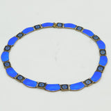 David Andersen Norwegian Sterling Silver & Enamel Collar Necklace Antique c1940