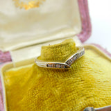 Scottish 18ct Yellow Gold & Diamond Wishbone Ring Vintage Edinburgh c1990