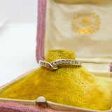 Scottish 18ct Yellow Gold & Diamond Wishbone Ring Vintage Edinburgh c1990