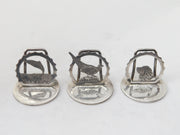Sterling Silver Hunting Interest Menu or Place Settings 1931 Antique Birmingham