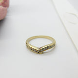 Scottish 18ct Yellow Gold & Diamond Wishbone Ring Vintage Edinburgh c1990