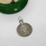 George II Sterling Silver Maundy Two Pence Coin Charm Pendant Antique 1759