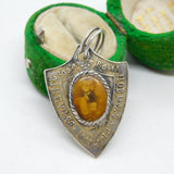 Russian Sterling Silver Enamel Tsar Nicholas II & Tsarina Fob Pendant Antique 1913