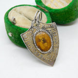 Russian Sterling Silver Enamel Tsar Nicholas II & Tsarina Fob Pendant Antique 1913