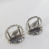 Pair Sterling Silver Shooting Interest Menu Holders 1985 London Vintage