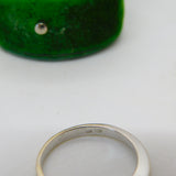 14ct White Gold Cushion Cut 0.1ct Diamond Solitaire Ring Vintage c1970