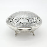 Egyptian Sterling Silver 'Cricket Box' or Treat Dish Antique c1900 Victorian