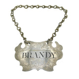 Sandylands Drinkwater George II Sterling Silver Brandy Decanter Label Antique