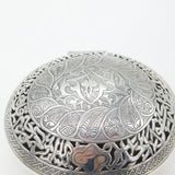 Egyptian Sterling Silver 'Cricket Box' or Treat Dish Antique c1900 Victorian