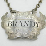 Sandylands Drinkwater George II Sterling Silver Brandy Decanter Label Antique